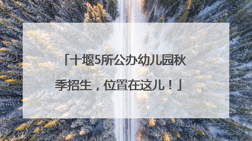 十堰5所公办幼儿园秋季招生，位置在这儿！