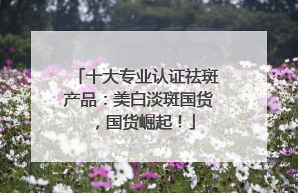 十大专业认证祛斑产品：美白淡斑国货，国货崛起！