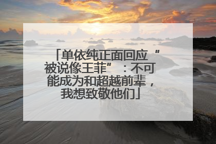 单依纯正面回应“被说像王菲”：不可能成为和超越前辈，我想致敬他们