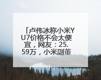 卢伟冰称小米YU7价格不会太便宜，网友：25.59万，小米副董事：不行！