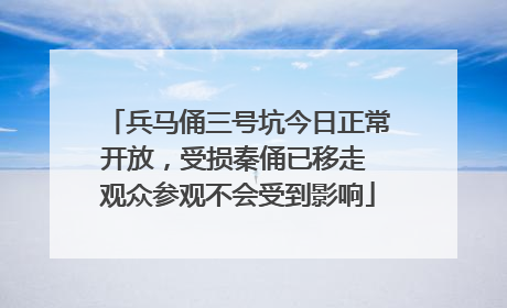 兵马俑三号坑今日正常开放，受损秦俑已移走 观众参观不会受到影响