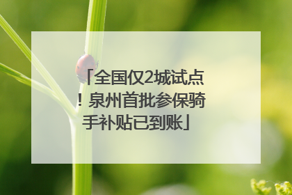 全国仅2城试点！泉州首批参保骑手补贴已到账
