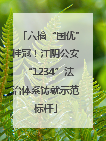 六摘“国优”桂冠！江阴公安“1234”法治体系铸就示范标杆