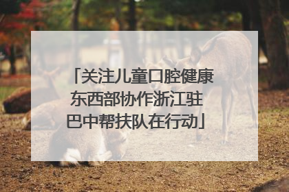 关注儿童口腔健康 东西部协作浙江驻巴中帮扶队在行动