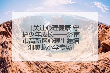 关注心理健康 守护少年成长——济南市高新区心理生涯培训奥龙小学专场