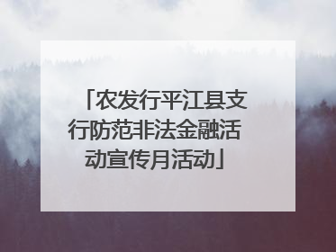 农发行平江县支行防范非法金融活动宣传月活动