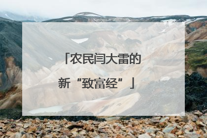 农民闫大雷的新“致富经”