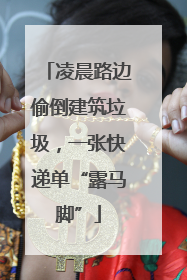 凌晨路边偷倒建筑垃圾，一张快递单“露马脚”