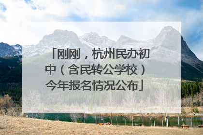 刚刚，杭州民办初中（含民转公学校）今年报名情况公布