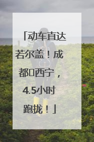 动车直达若尔盖！成都⇄西宁，4.5小时跑拢！
