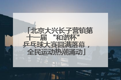 北京大兴长子营镇第十一届 “和谐杯” 乒乓球大赛圆满落幕，全民运动热潮涌动