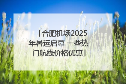 合肥机场2025年暑运启幕 一些热门航线价格优惠