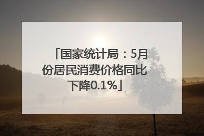 国家统计局：5月份居民消费价格同比下降0.1%