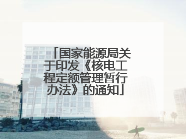 国家能源局关于印发《核电工程定额管理暂行办法》的通知