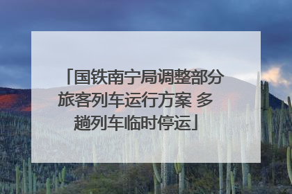 国铁南宁局调整部分旅客列车运行方案 多趟列车临时停运