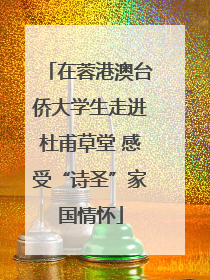 在蓉港澳台侨大学生走进杜甫草堂 感受“诗圣”家国情怀