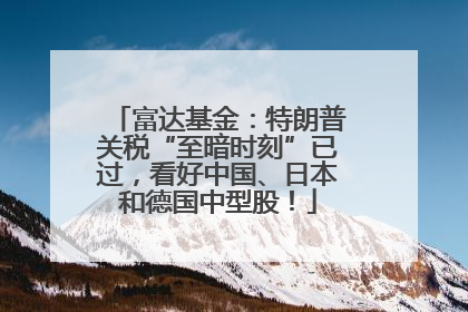 富达基金：特朗普关税“至暗时刻”已过，看好中国、日本和德国中型股！
