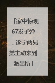 家中惊现67发子弹，遂宁两兄弟主动来到派出所