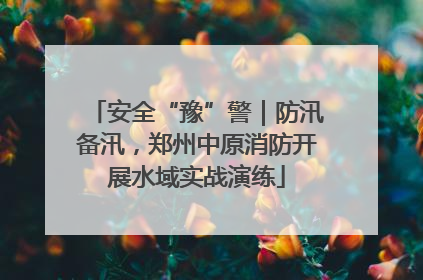 安全“豫”警｜防汛备汛，郑州中原消防开展水域实战演练