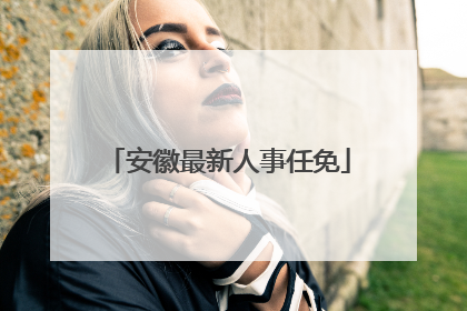 安徽最新人事任免