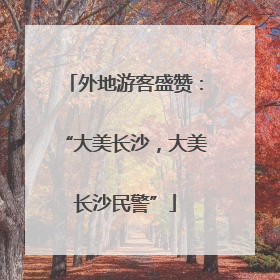 外地游客盛赞：“大美长沙，大美长沙民警”