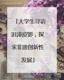 大学生寻访沮漳皮影，探求非遗创新性发展