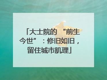 大士院的 “前生今世”：修旧如旧，留住城市肌理