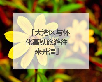 大湾区与怀化高铁旅游往来升温