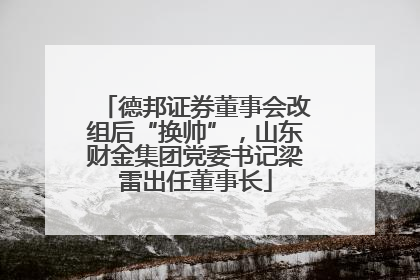 德邦证券董事会改组后“换帅”，山东财金集团党委书记梁雷出任董事长