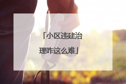 小区违建治理咋这么难