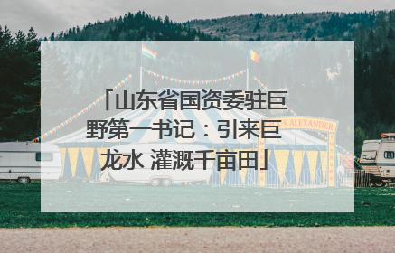 山东省国资委驻巨野第一书记：引来巨龙水 灌溉千亩田