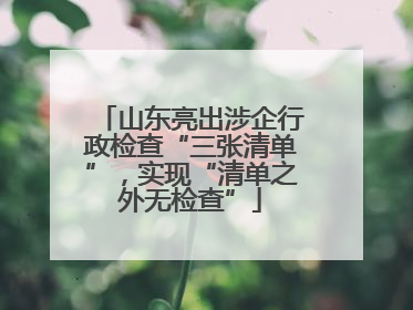 山东亮出涉企行政检查“三张清单”，实现“清单之外无检查”