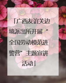 广西友谊关边境派出所开展“全国劳动模范进警营”主题宣讲活动