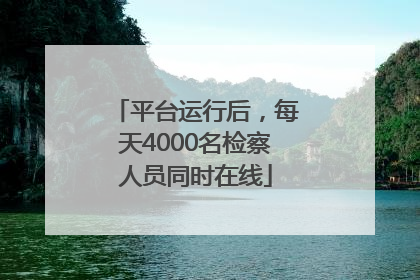 平台运行后，每天4000名检察人员同时在线