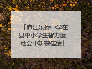 庐江乐桥中学在县中小学生智力运动会中斩获佳绩