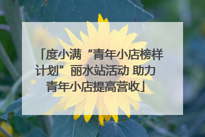 度小满“青年小店榜样计划”丽水站活动 助力青年小店提高营收