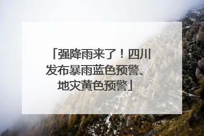 强降雨来了！四川发布暴雨蓝色预警、地灾黄色预警