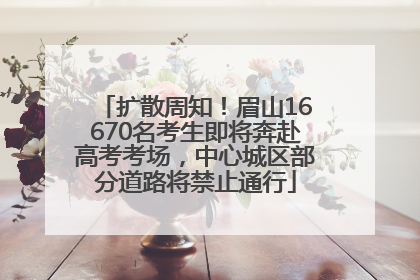 扩散周知！眉山16670名考生即将奔赴高考考场，中心城区部分道路将禁止通行
