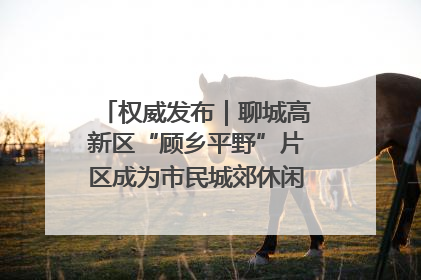 权威发布｜聊城高新区“顾乡平野”片区成为市民城郊休闲全新目的地