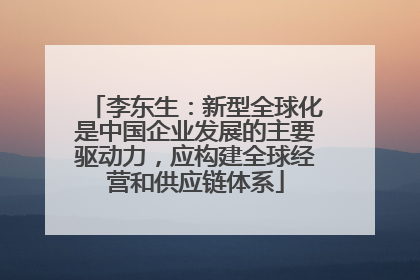 李东生：新型全球化是中国企业发展的主要驱动力，应构建全球经营和供应链体系