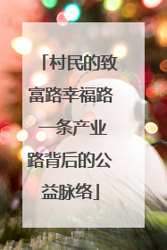 村民的致富路幸福路 一条产业路背后的公益脉络