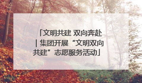 文明共建 双向奔赴｜集团开展“文明双向共建”志愿服务活动