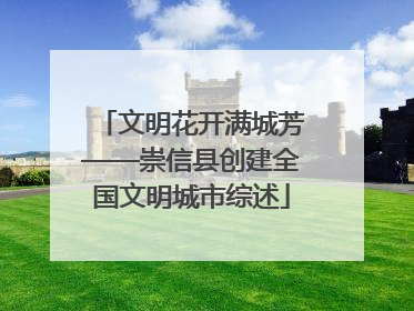 文明花开满城芳——崇信县创建全国文明城市综述