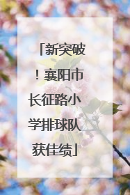 新突破！襄阳市长征路小学排球队获佳绩