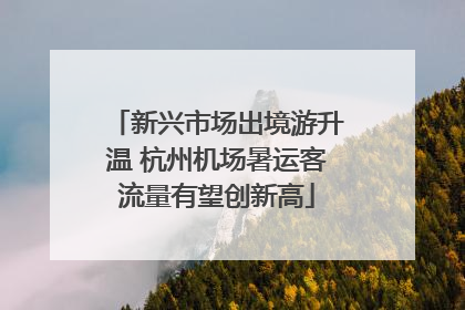 新兴市场出境游升温 杭州机场暑运客流量有望创新高