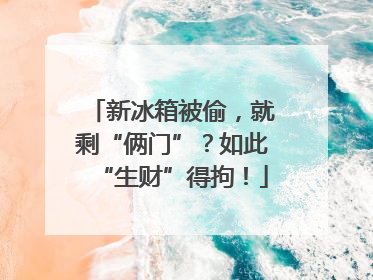 新冰箱被偷，就剩“俩门”？如此“生财”得拘！