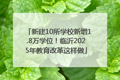 新建10所学校新增1.8万学位！临沂2025年教育改革这样做