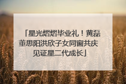 星光熠熠毕业礼！黄磊董思阳洪欣子女同窗共庆 见证星二代成长