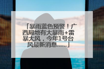 暴雨蓝色预警！广西局地有大暴雨+雷暴大风，今年1号台风最新消息……