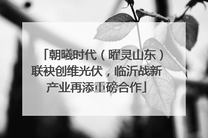 朝曦时代（曜灵山东）联袂创维光伏，临沂战新产业再添重磅合作